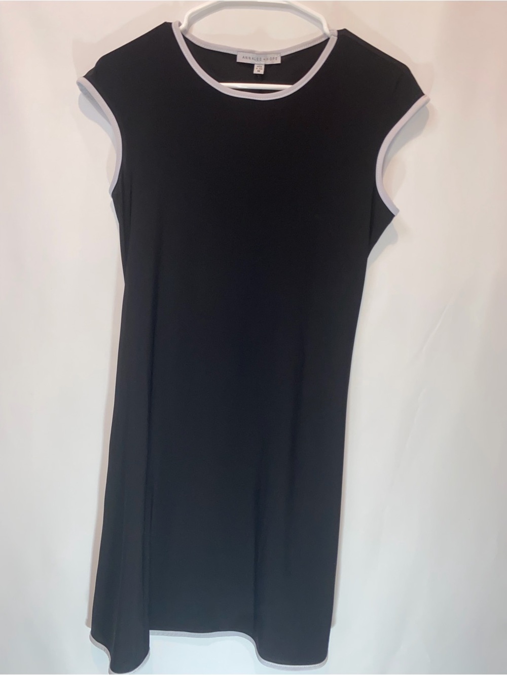 Annalee + Hope Black Midi Dress with White Trim